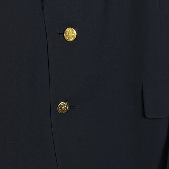 VTG Hart Schaffner Marx 48R Navy Blazer Gold Buttons Micron 2000 Wool Sport Coat - Picture 6 of 14